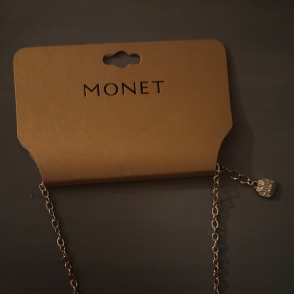 Monet Gold and Cream Necklace with Pink Key Holder - Picture 3 of 4